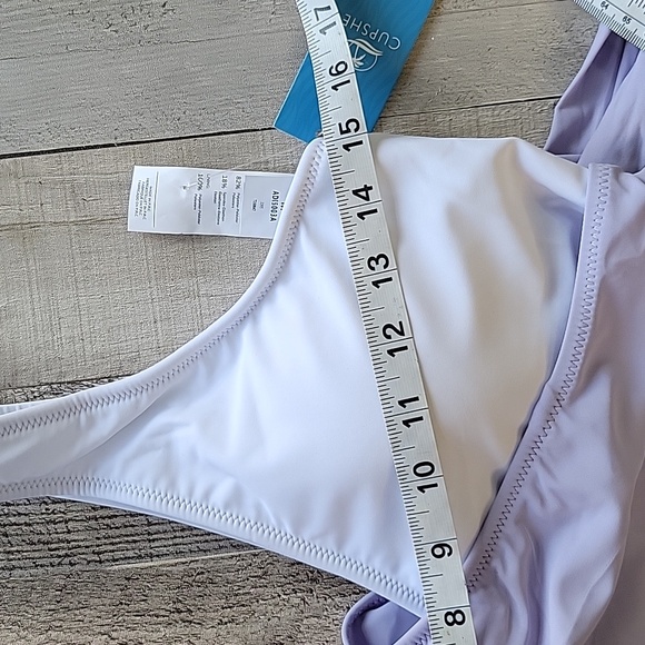 Women's Color Purple White Block Tie Side One Piece Swimsuit Size Midium - Picture 11 of 13